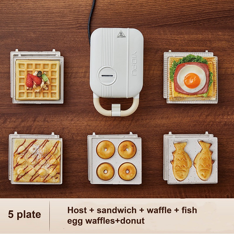 Breakfast Sandwich Press - 220V Multifunktions Elektrische Sandwich Maschine Waffeleisen