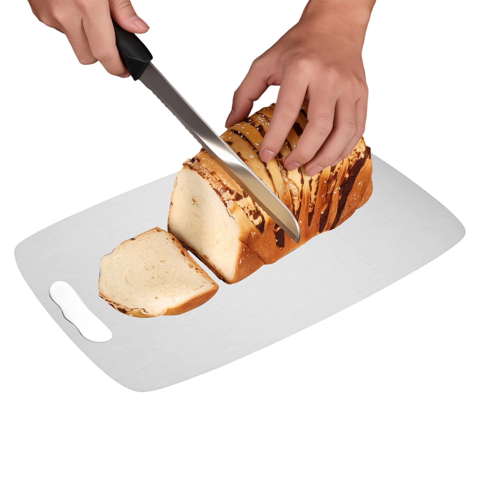 Meal Prep With Chicken - 1,2 mm dickes Edelstahl-Schneidebrett, doppelseitiges Edelstahl-Schneidebrett,