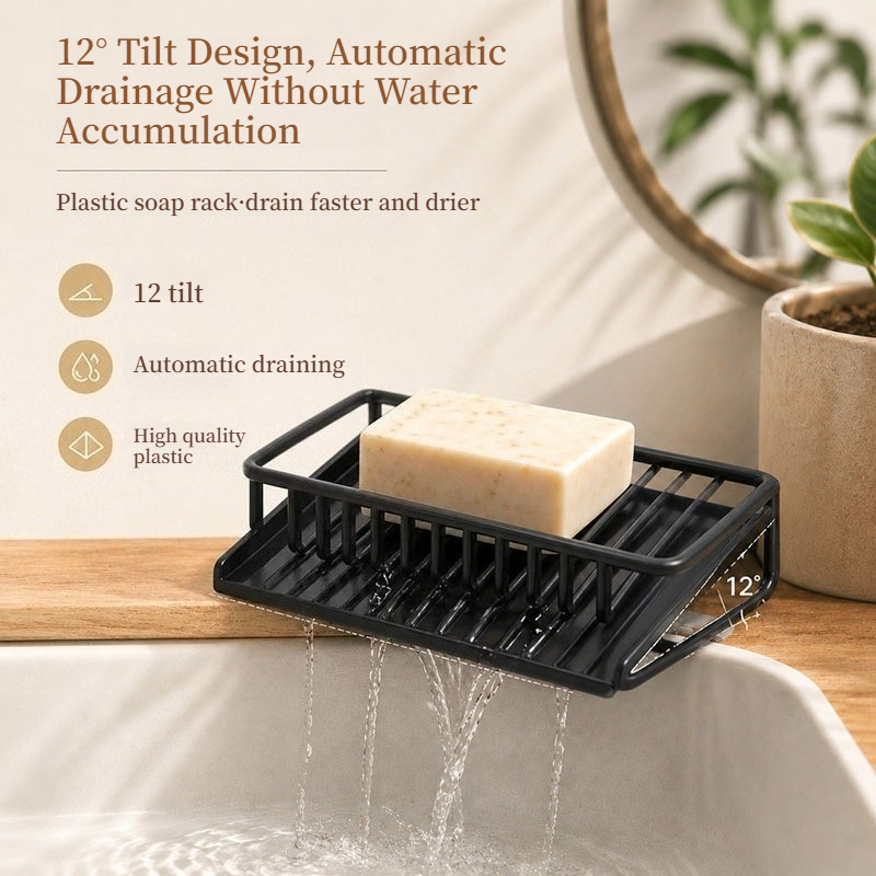 Meal Prep Organizer - Plastik-Seifenschale mit Abtropfgestell Haushalt Badezimmer Waschtisch