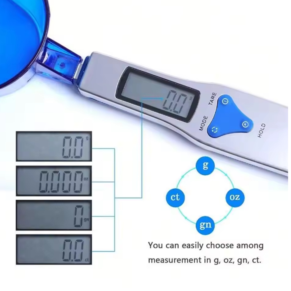 Portion Scale Digital - M02K-Elektronische digitale Küchenwaage mit 3 Messlöffeln,