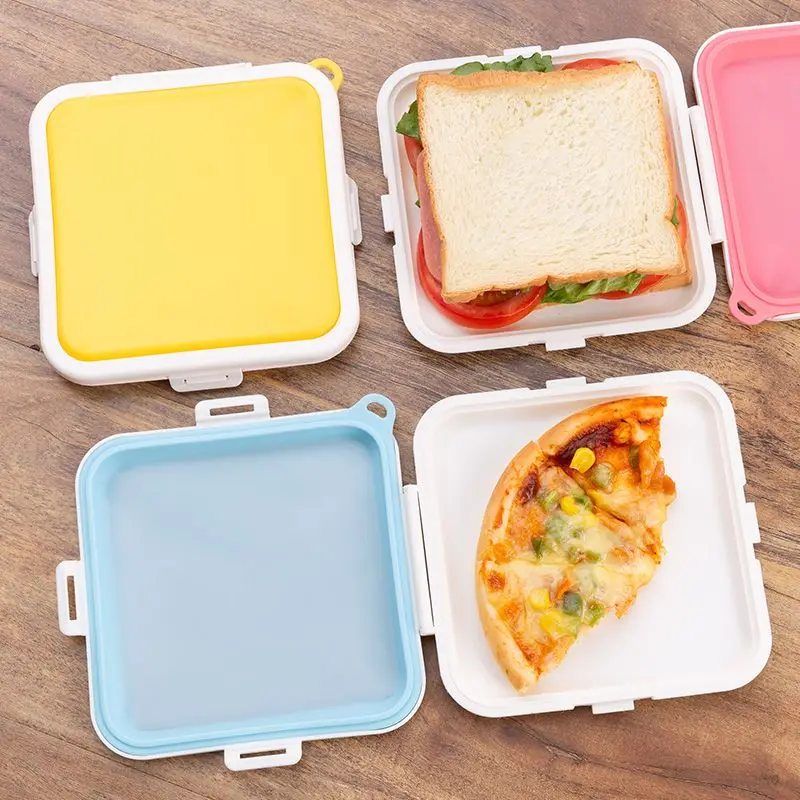 Meal Prep Microwave - 1 Stück Tragbare Sandwich-Aufbewahrungsbox aus Silikon,
