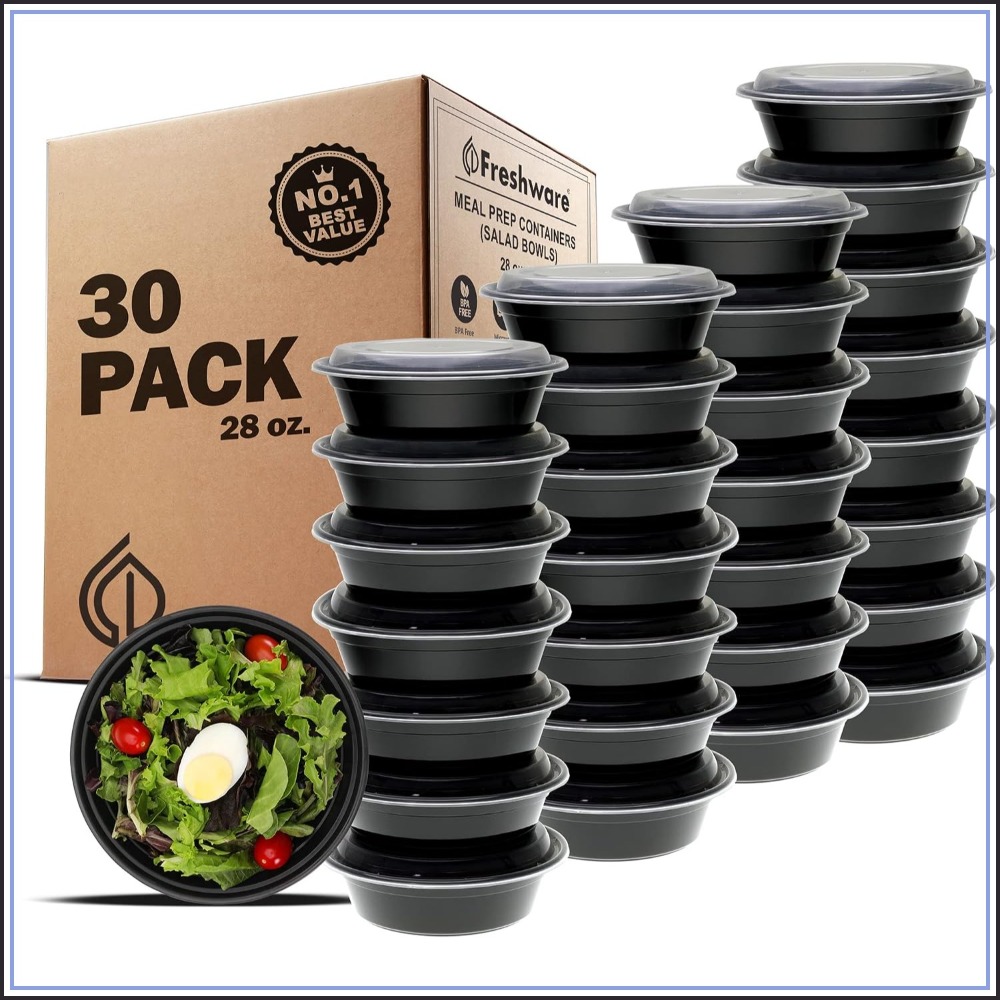 Meal Prep Microwave - Meal-Prep-Behälter mit Deckeln, 30er-Pack, 28oz BPA-frei,