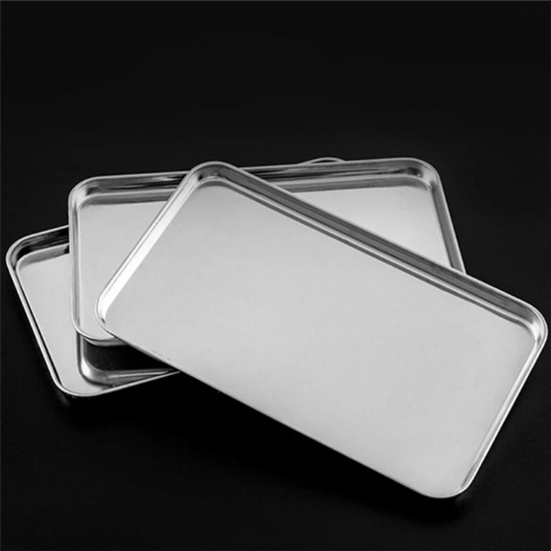 Meal Prep Organizer - Rechteckiges Edelstahl-Tablett Kommerzielles Buffet-Präsentationstablett Speisen-Servierteller Reis-Nudel-Pfanne