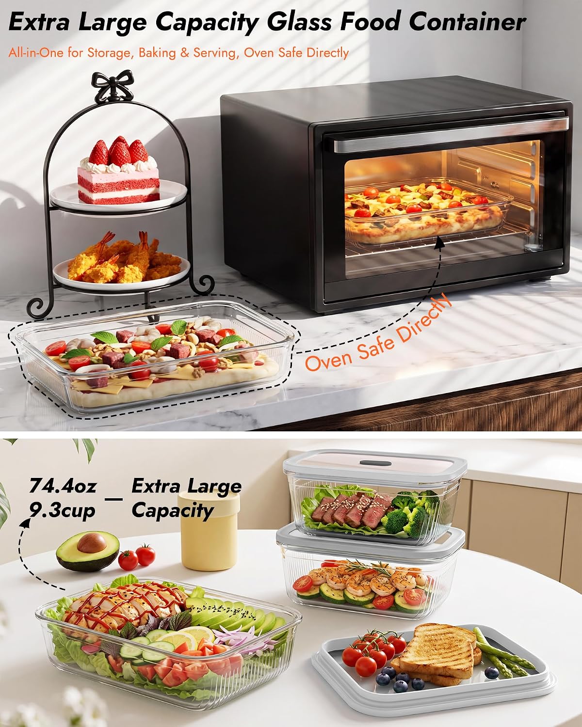 2er-Pack Glas-Lebensmittelbehä – Meal Prep Microwave Bewertung und Preis